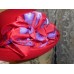 Fine   Millinery  Collection  by AUGUST  ACCESORIES  RED  WOOL  HAT WITH  BOW   eb-39970181